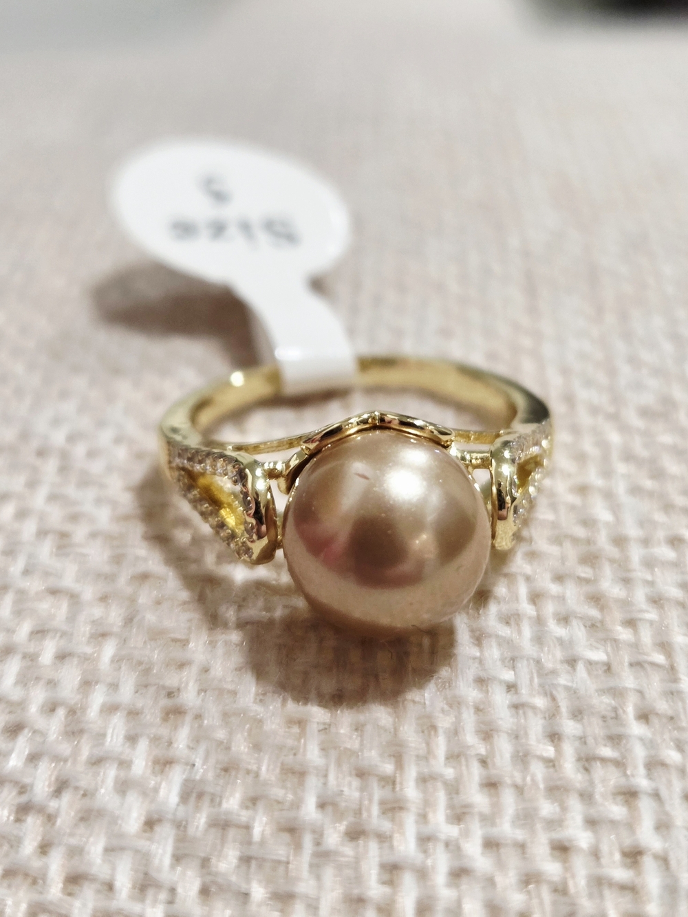Gold Pearl-Accent Women's Ring - Size 5